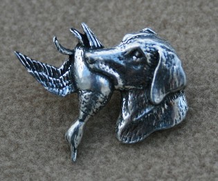 Bild von Jagdhundekopf mit Ente